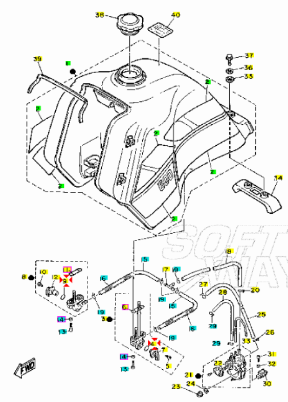 Guarnizione leva rubinetto carburante