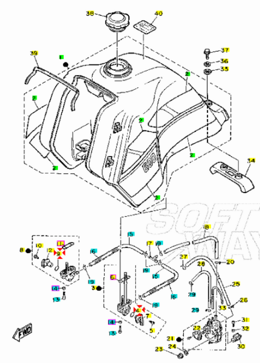Guarnizione leva rubinetto carburante