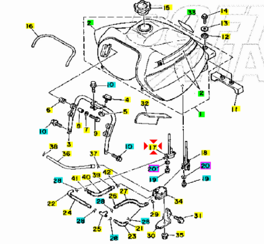 Rubinetto carburante sinistro