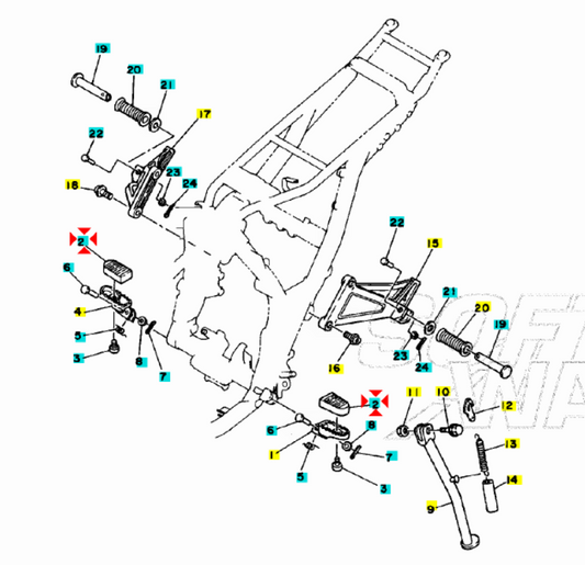 Gomma copertura pedana poggiapiedi pilota