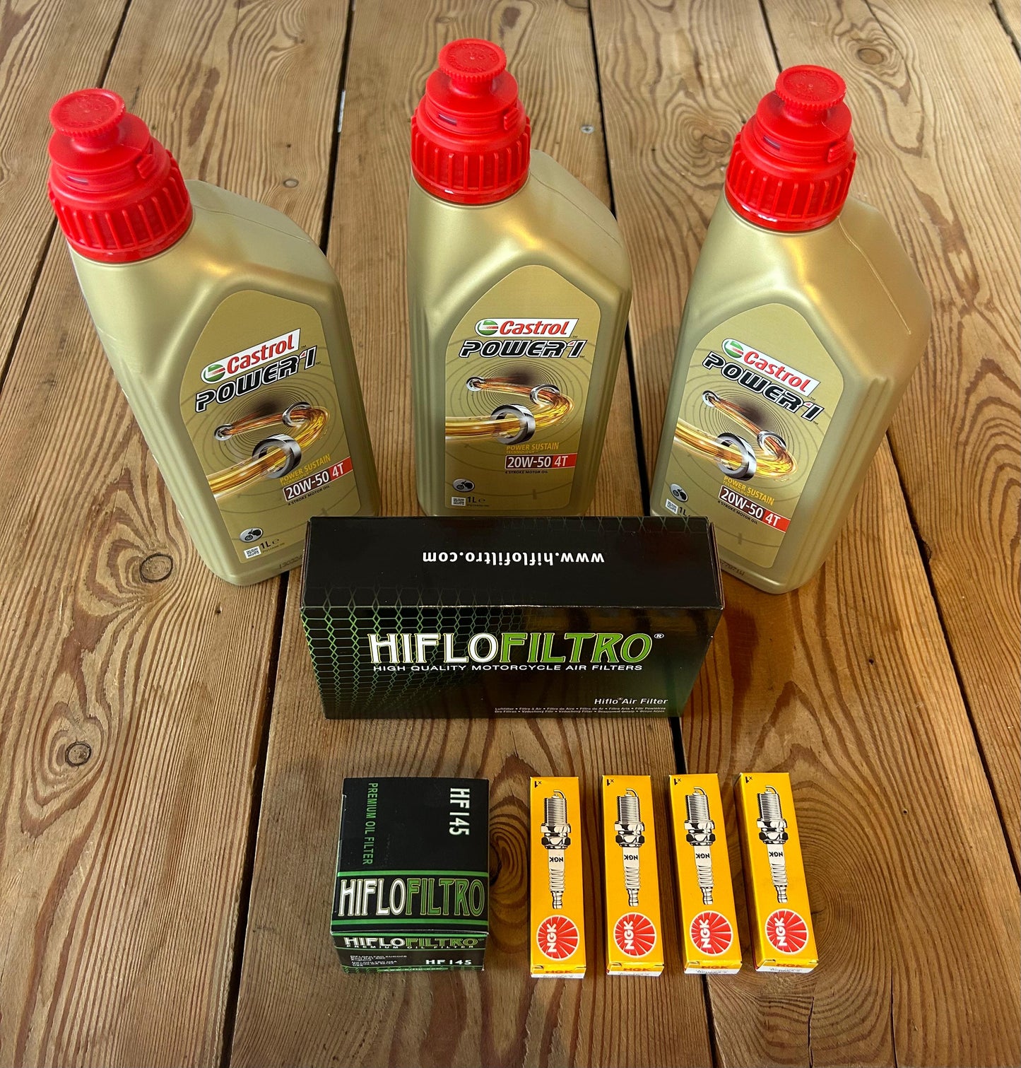 Kit completo tagliando moto con olio 10w 40